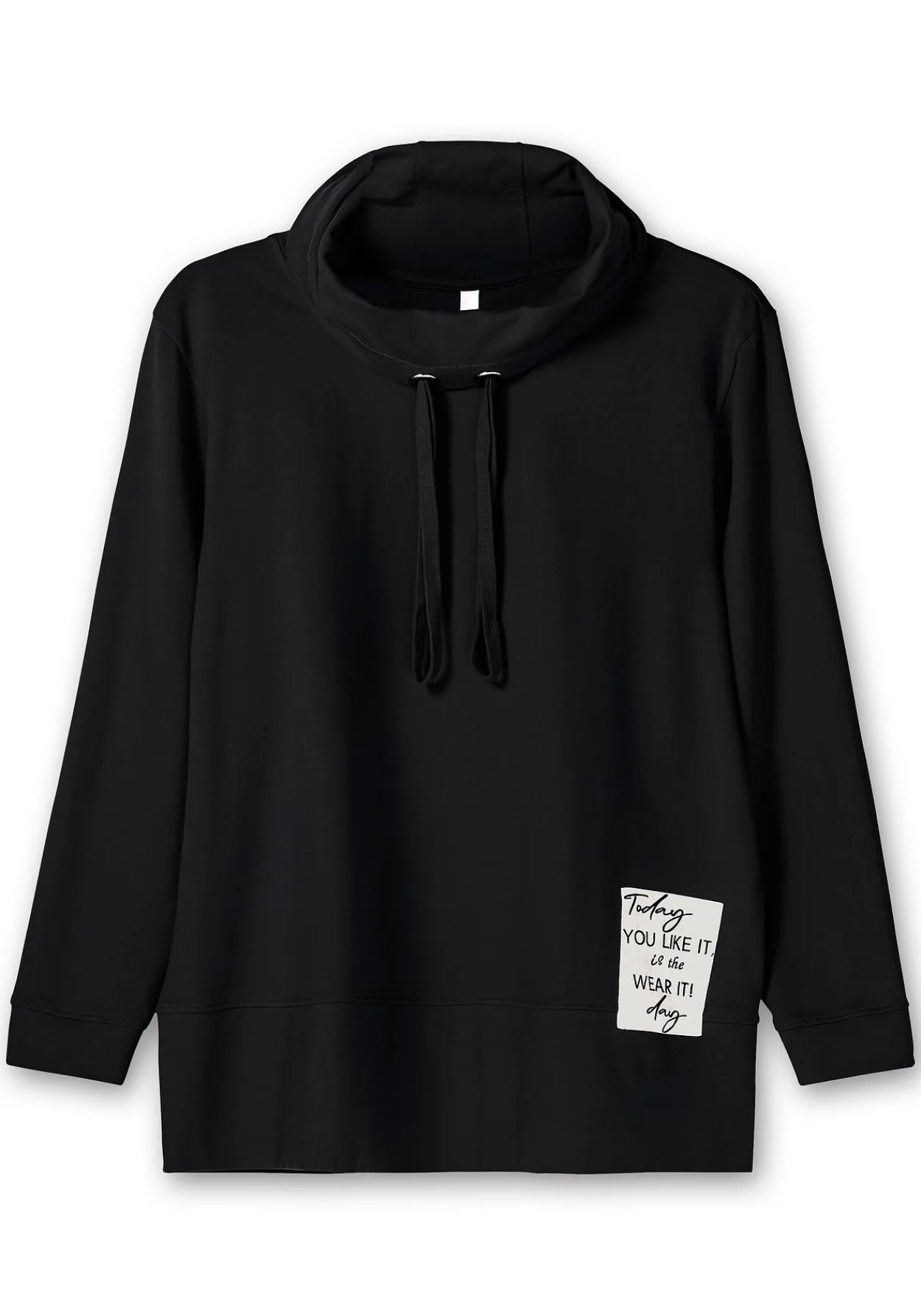Sweatshirt mit Stehkragen und Applikation seitlich<sheego Hot