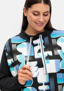 Sweatshirt mit Stehkragen und Grafikprint<sheego Hot