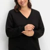 Sweatshirt mit Steppmuster und V-Ausschnitt<sheego Hot