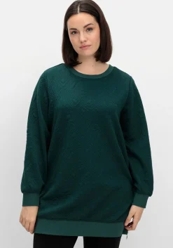 Sweatshirt mit Steppmuster und seitlichen Zippern<sheego Outlet