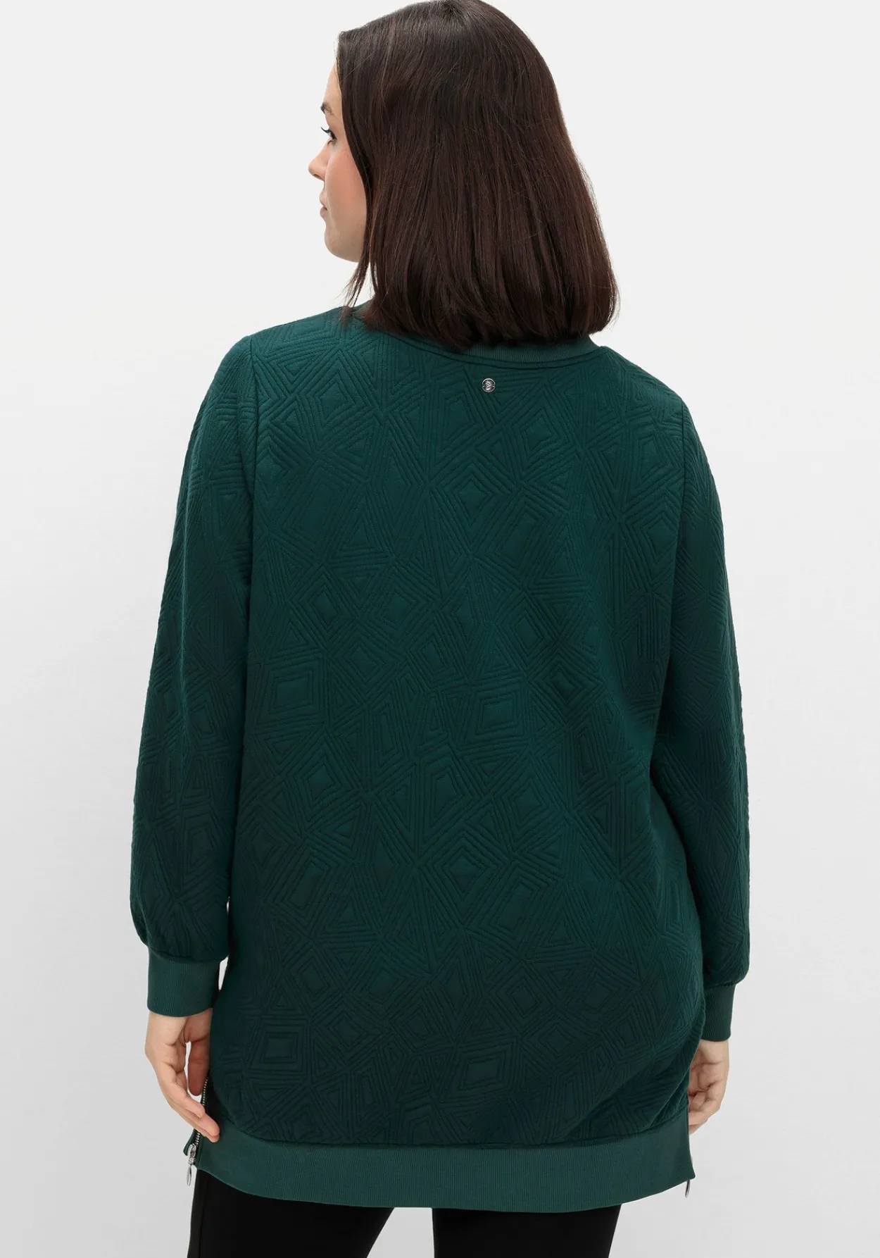 Sweatshirt mit Steppmuster und seitlichen Zippern<sheego Outlet