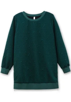 Sweatshirt mit Steppmuster und seitlichen Zippern<sheego Outlet