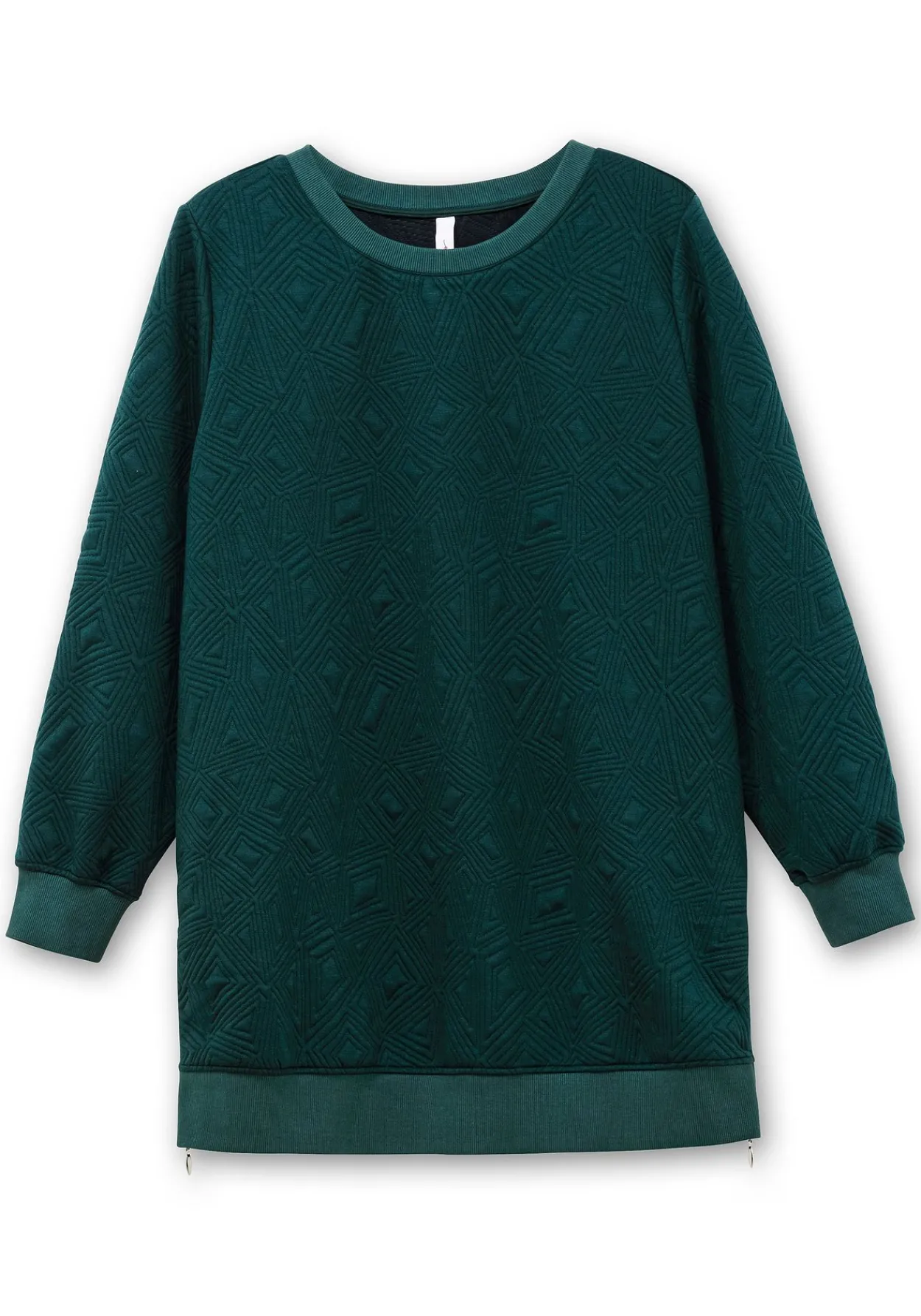 Sweatshirt mit Steppmuster und seitlichen Zippern<sheego Outlet
