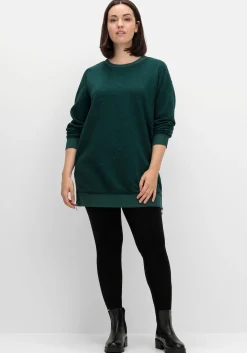 Sweatshirt mit Steppmuster und seitlichen Zippern<sheego Outlet