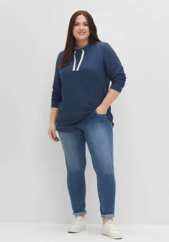 Sweatshirt mit Tunnelzug, aus Waffelpiqué<sheego Online