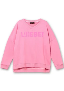 Sweatshirt mit Wordingprint und V-Ausschnitt<sheego loves miss goodlife Outlet