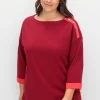 Sweatshirt mit Zierknöpfen und Kontrastdetails<sheego Online