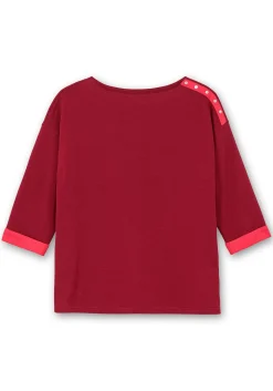 Sweatshirt mit Zierknöpfen und Kontrastdetails<sheego Online