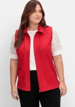 Sweatweste mit Reißverschluss und Umlegekragen<sheego Fashion