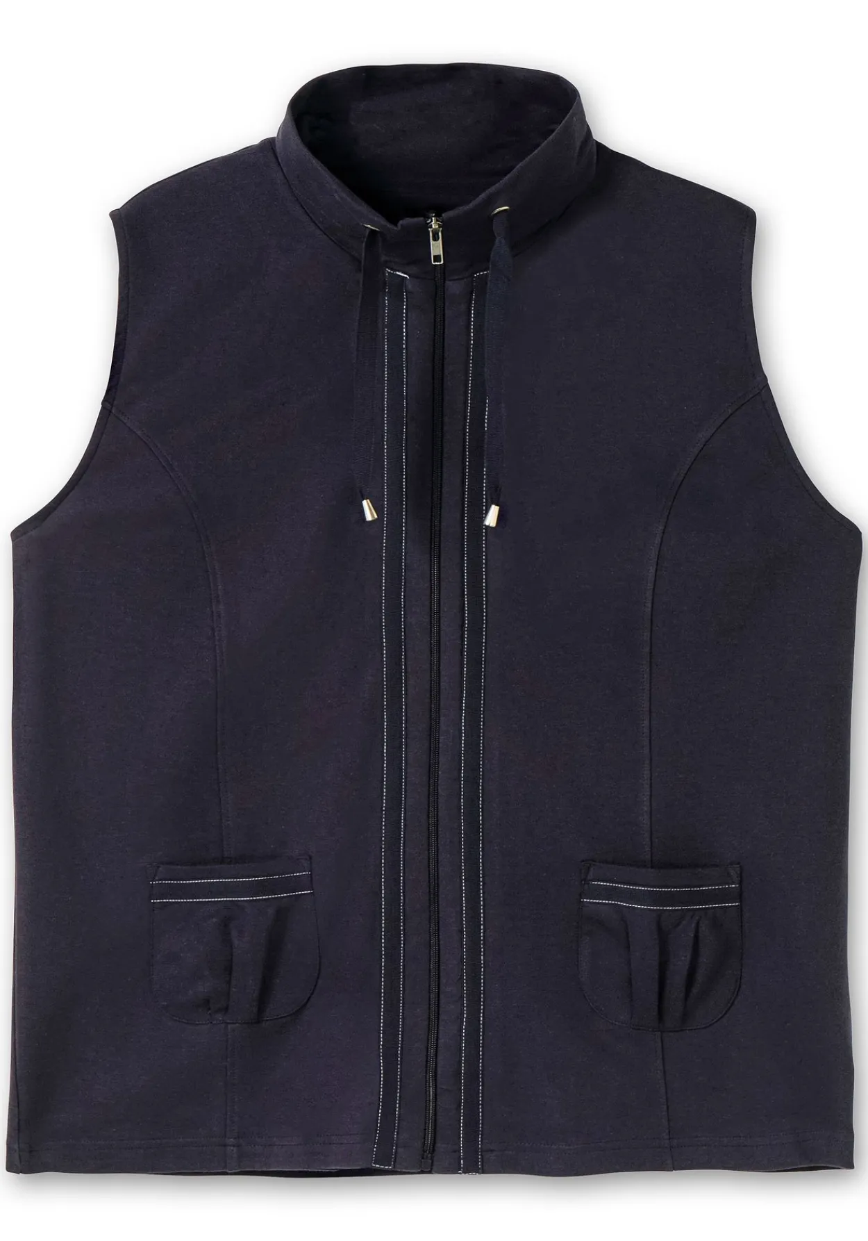 Sweatweste mit Reißverschluss und Umlegekragen<sheego Discount