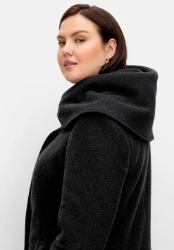 Taillierter Mantel mit großem Kragen und Wollanteil<sheego Clearance