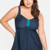 Tankini-Oberteil mit Kontrastdetails, in Longform<sheego Best