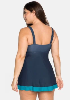Tankini-Oberteil mit Kontrastdetails, in Longform<sheego Best