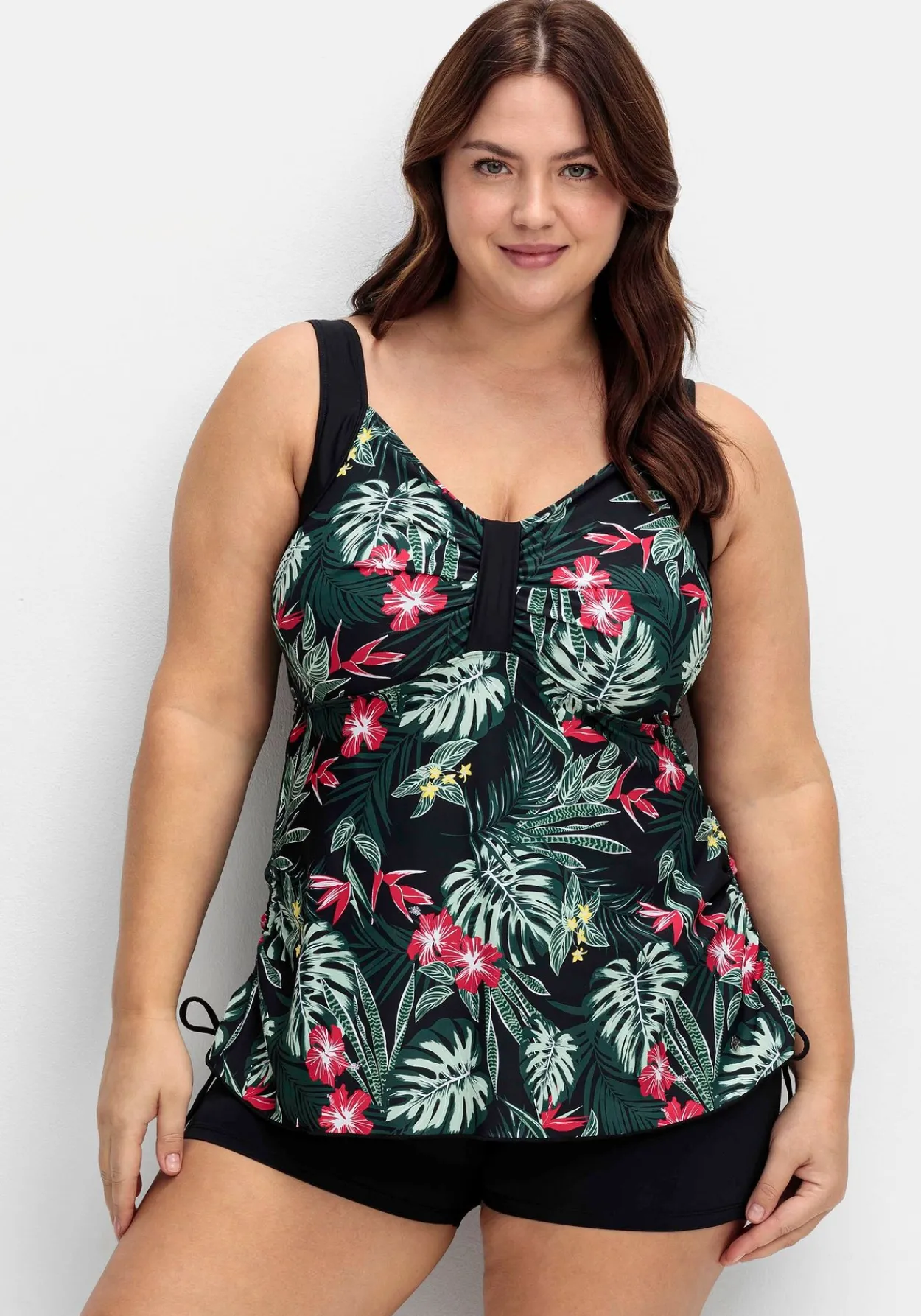 Tankini-Top mit Tropical Print und Raffung<sheego Sale