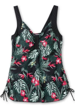 Tankini-Top mit Tropical Print und Raffung<sheego Sale