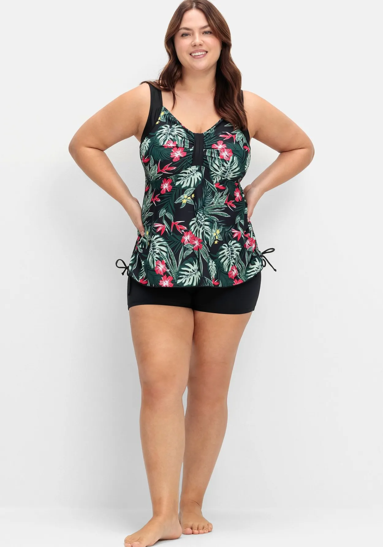 Tankini-Top mit Tropical Print und Raffung<sheego Sale