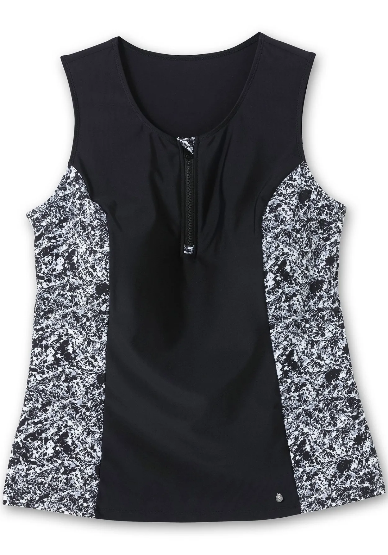 Tankini-Top mit Zipper und Kontrasteinsatz<sheego Fashion