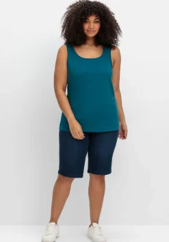 Tanktop aus Baumwolle, mit Rundhalsausschnitt<sheego Online