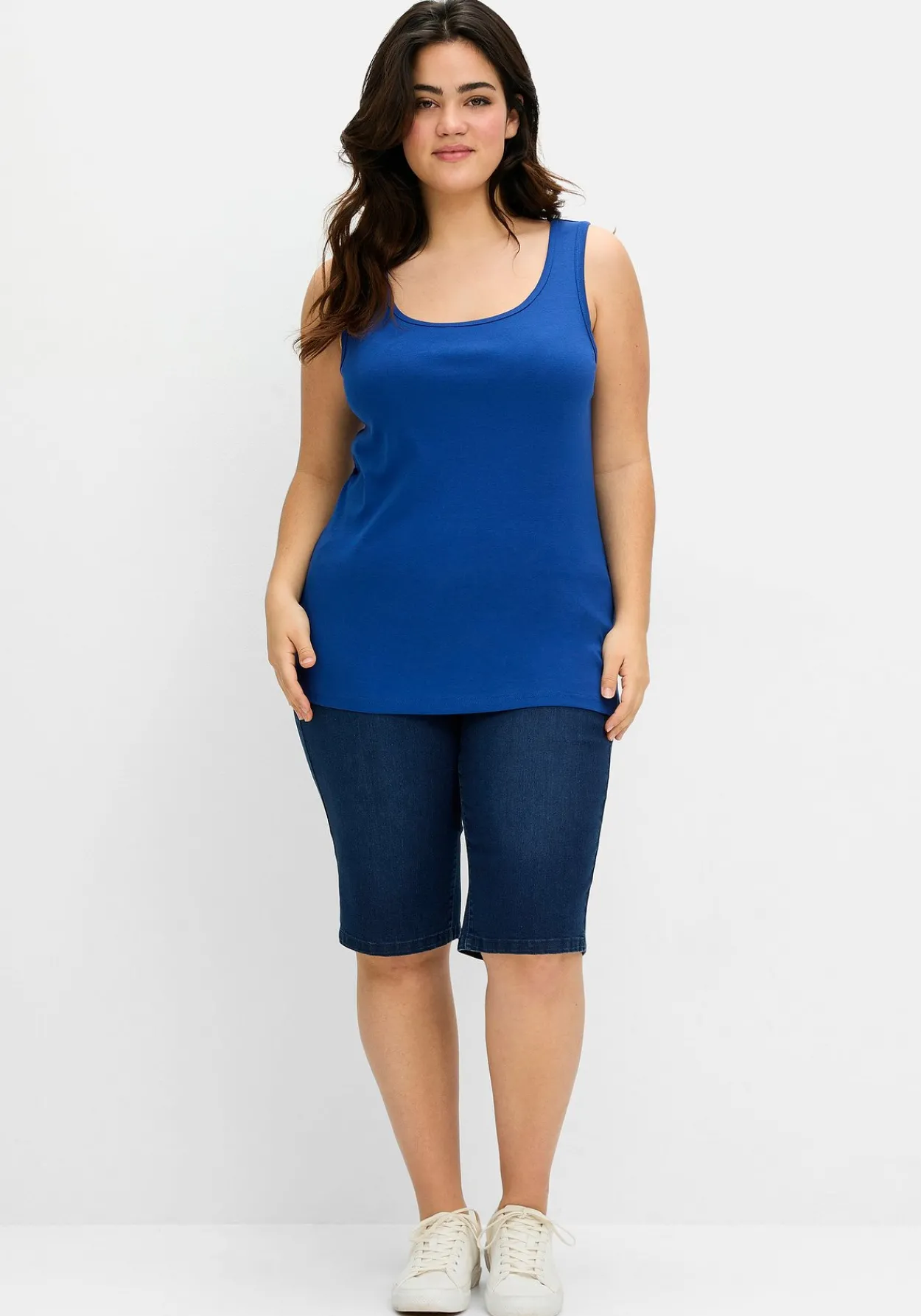 Tanktop aus Baumwolle, mit Rundhalsausschnitt<sheego Outlet