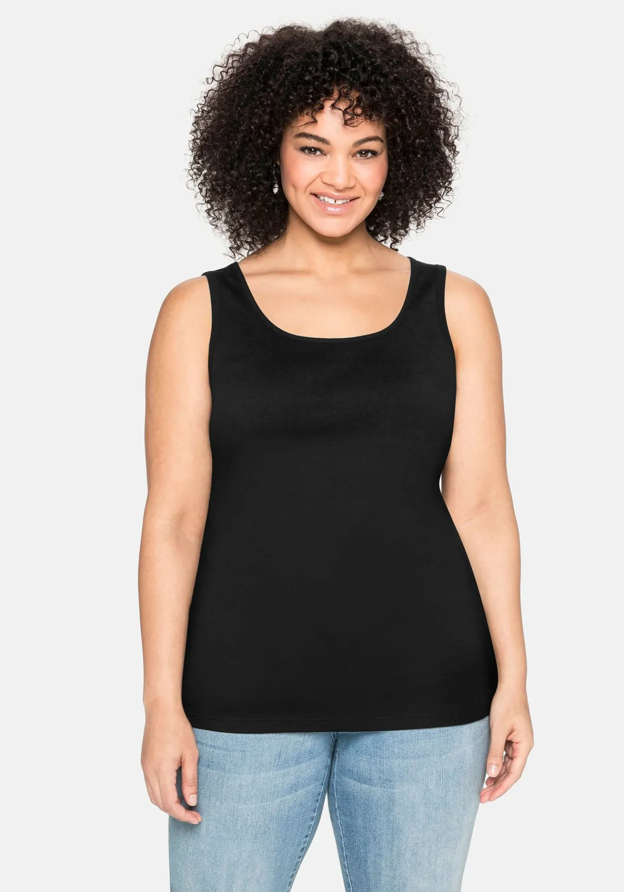 Tanktop aus Baumwolle, mit Rundhalsausschnitt<sheego New
