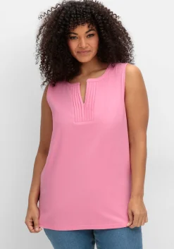 Tanktop aus Jersey, mit Biesen am Ausschnitt<sheego Sale