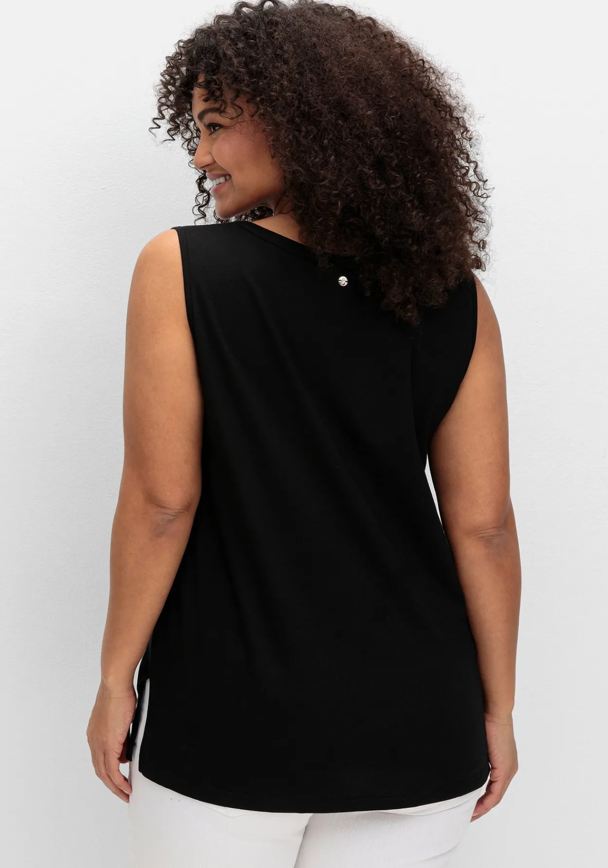 Tanktop aus Jersey, mit Biesen am Ausschnitt<sheego Discount