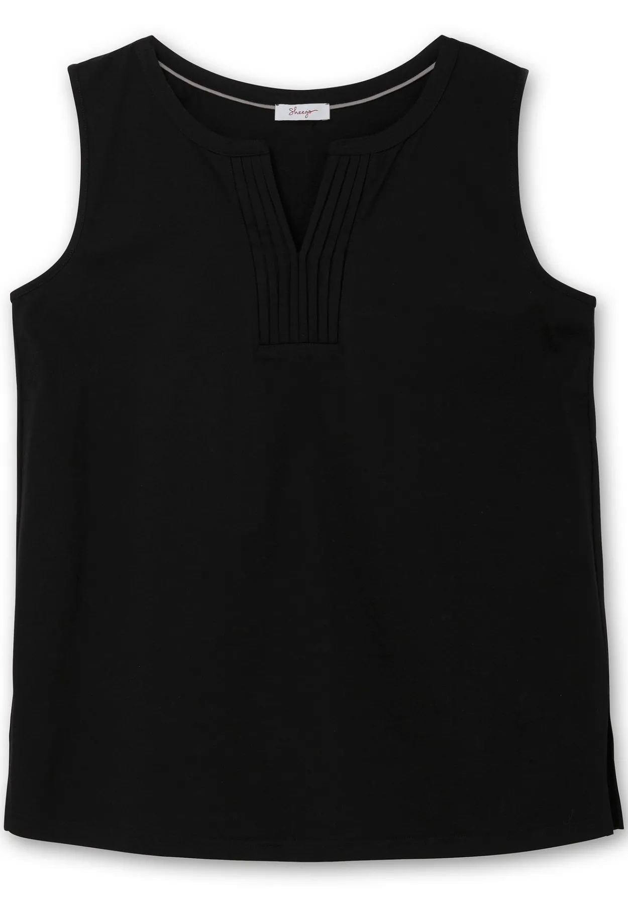 Tanktop aus Jersey, mit Biesen am Ausschnitt<sheego Discount
