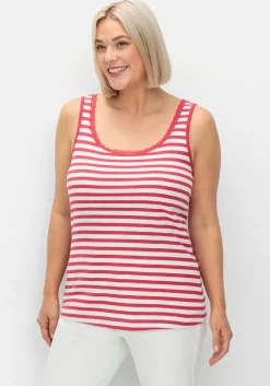 Tanktop mit Ringeln und Spitze am Ausschnitt<sheego Clearance