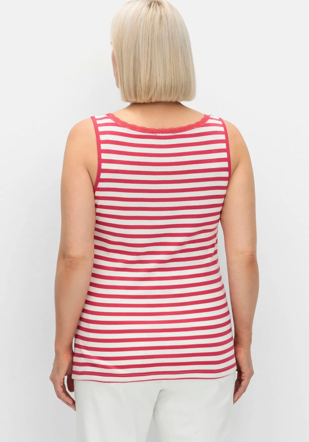Tanktop mit Ringeln und Spitze am Ausschnitt<sheego Clearance
