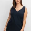 Tanktop mit V-Ausschnitt und Zierknopfleiste<sheego Online
