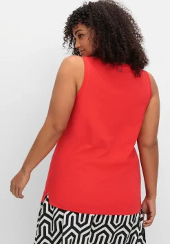 Tanktop mit V-Ausschnitt und Zierknopfleiste<sheego Sale