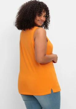 Tanktop mit V-Ausschnitt und Zierknopfleiste<sheego Discount