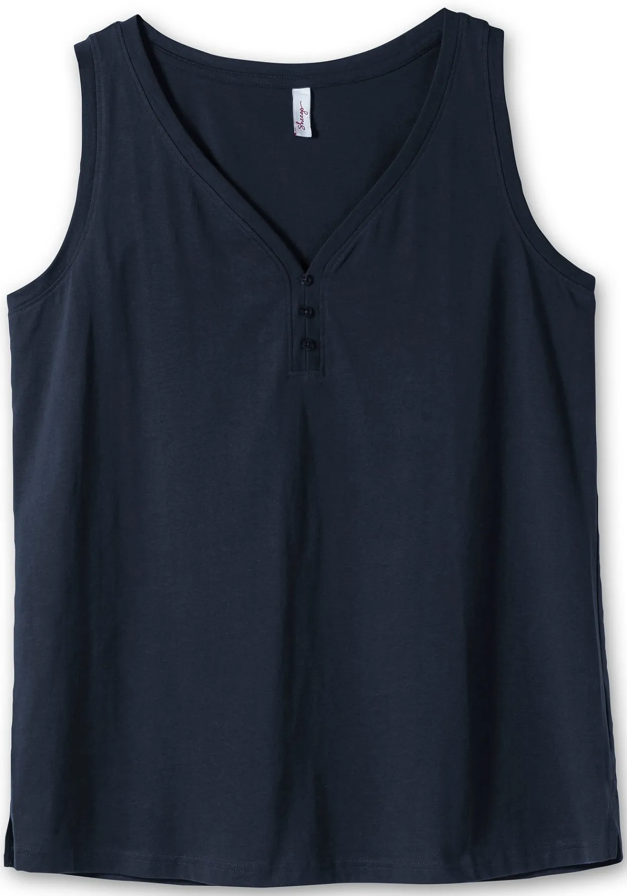 Tanktop mit V-Ausschnitt und Zierknopfleiste<sheego Online