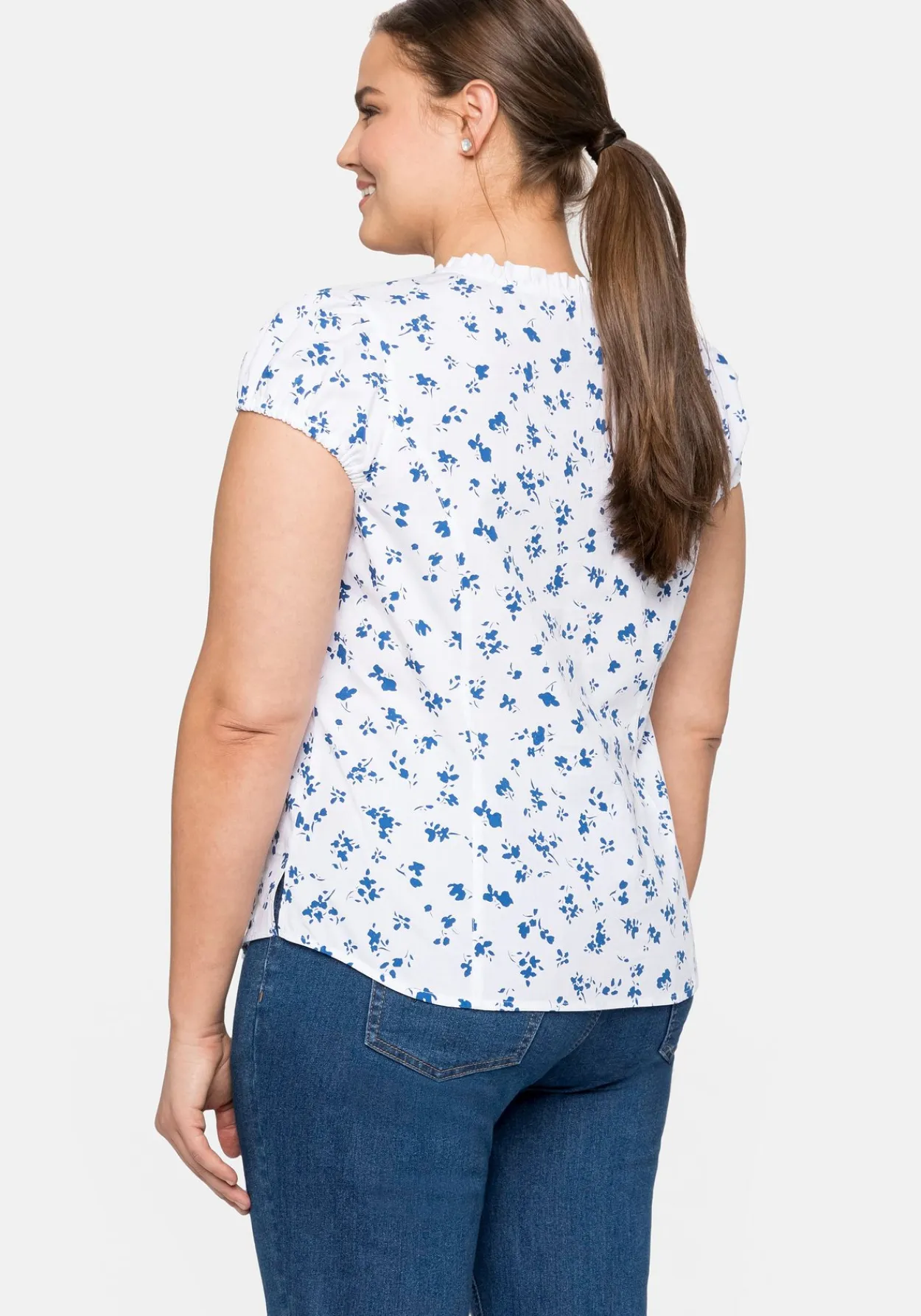 Trachtenbluse mit schmaler Rüsche und Puffärmeln<sheego Best