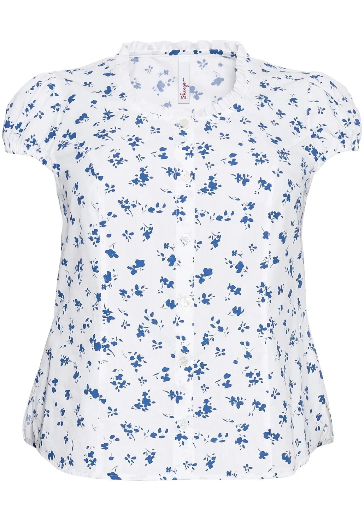 Trachtenbluse mit schmaler Rüsche und Puffärmeln<sheego Best