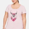Trachtenshirt mit Hirsch-Druck und Kurzarm<sheego Clearance