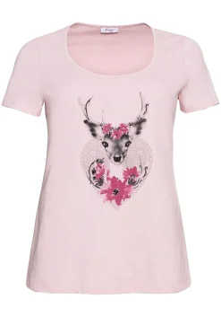 Trachtenshirt mit Hirsch-Druck und Kurzarm<sheego Clearance