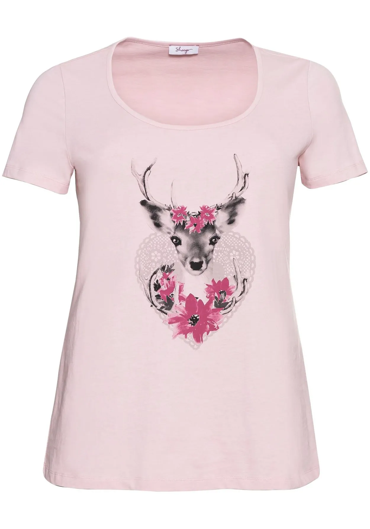 Trachtenshirt mit Hirsch-Druck und Kurzarm<sheego Clearance