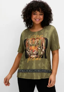 T-Shirt mit Animal-Frontprint<sheego Online