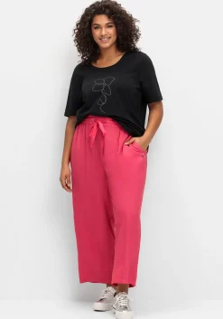 T-Shirt mit Blumen-Applikation<sheego Sale