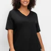 T-Shirt mit doppellagigem Vorderteil<sheego Clearance