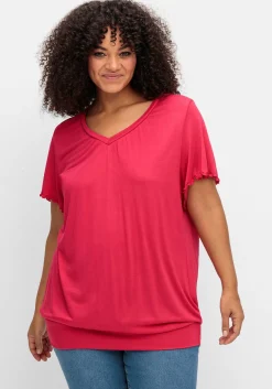T-Shirt mit Flügelärmeln, aus Viskosejersey<sheego Clearance