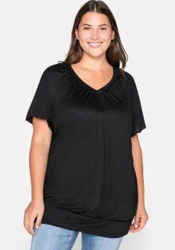 T-Shirt mit Flügelärmeln, aus Viskosejersey<sheego Hot
