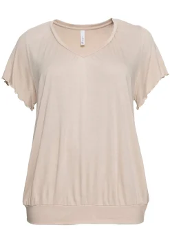 T-Shirt mit Flügelärmeln, aus Viskosejersey<sheego Online