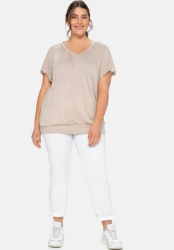 T-Shirt mit Flügelärmeln, aus Viskosejersey<sheego Online