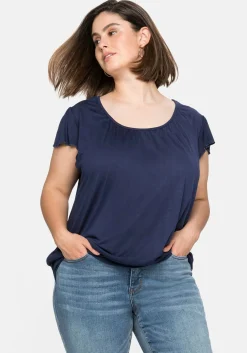 T-Shirt mit Flügelärmeln und breitem Bund<sheego Outlet