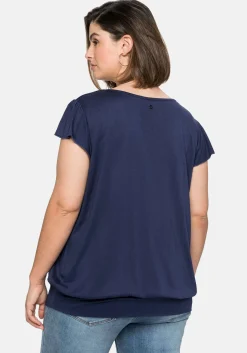 T-Shirt mit Flügelärmeln und breitem Bund<sheego Outlet