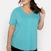 T-Shirt mit gesteppter Falte vorn, aus Jersey<sheego Sale
