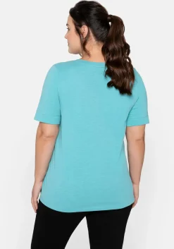 T-Shirt mit gesteppter Falte vorn, aus Jersey<sheego Sale