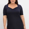 T-Shirt mit herzförmigem Ausschnitt<sheego Fashion
